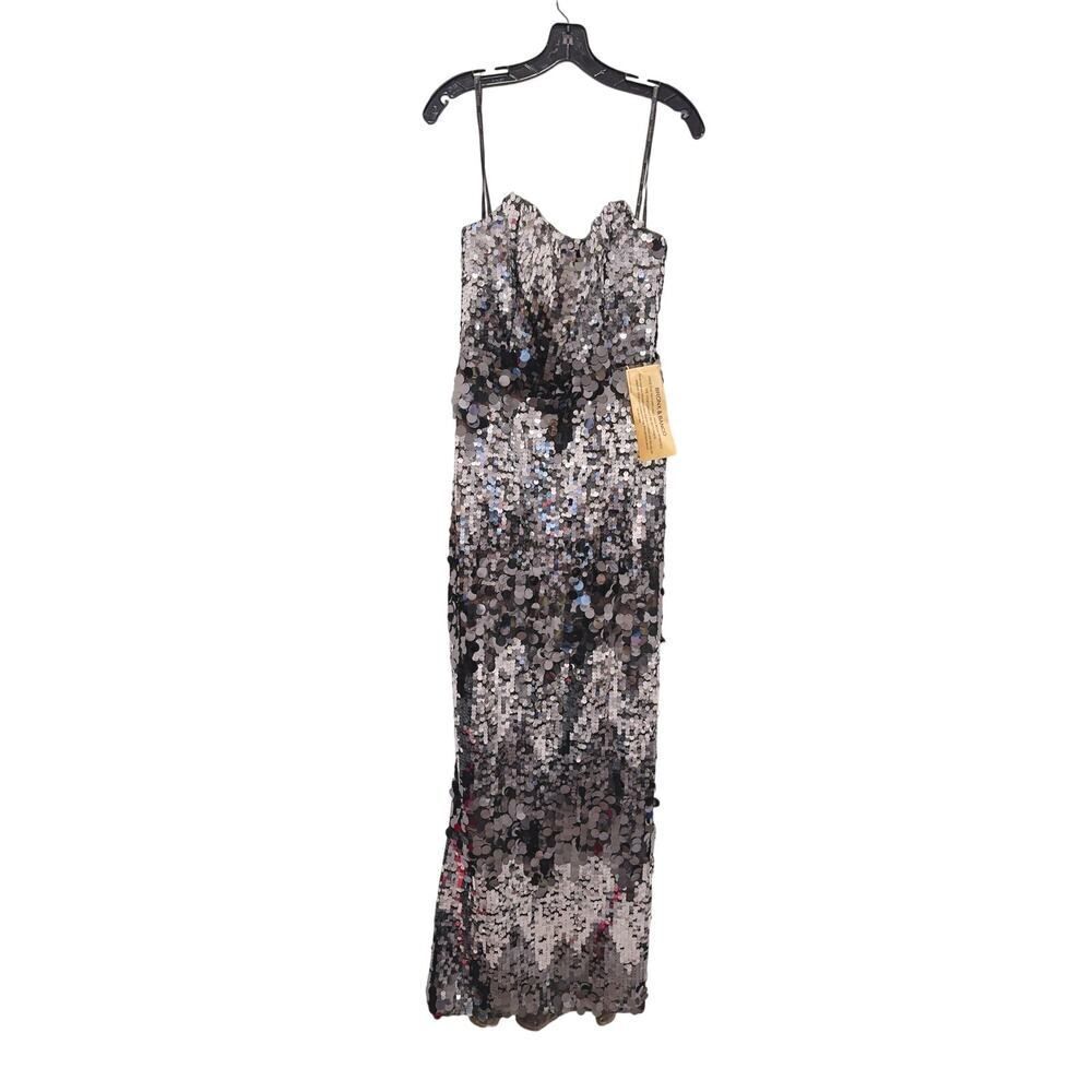 Bronx and banco farah strapless gunmetal gown black silver XL(US10) - Picture 7 of 8